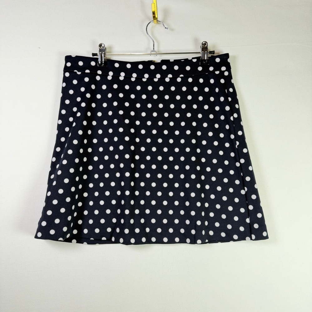 MICHAEL Michael Kors Black White Polka Dot A-Line Mini Skirt M